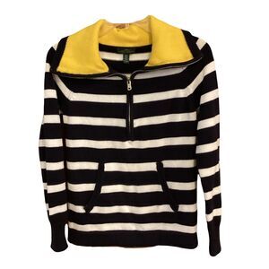 LRL Lauren Jean Co Sweater Women Small Blue 1/4 Zip Ralphcore Preppy Aca…